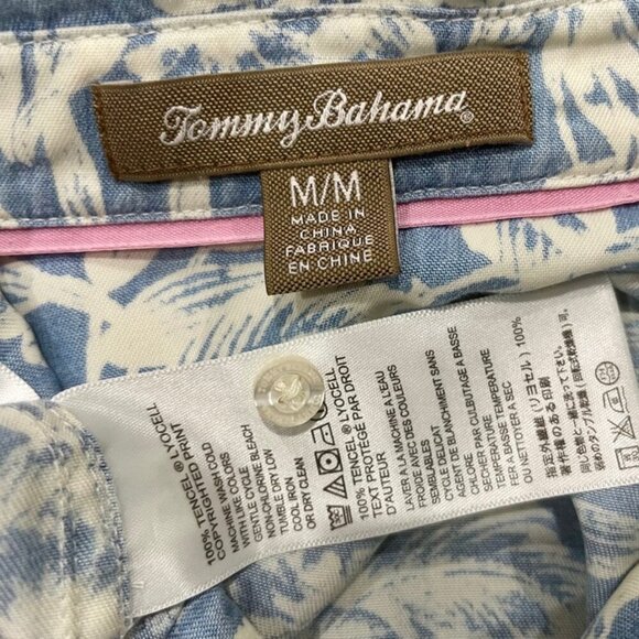 Tommy Bahama flora print sketched Woman Island trend blouse 100% Tercel  Size M - Picture 4 of 14